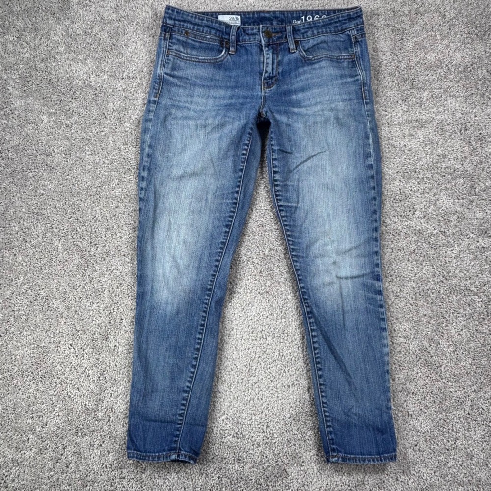 Gap 1969 Always Skinny Jeans Womens 29(Measure‎ 30) Blue  Low Rise Studded